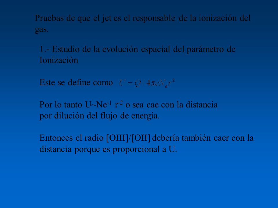 Pruebas de que el jet es el responsable de la ionización del