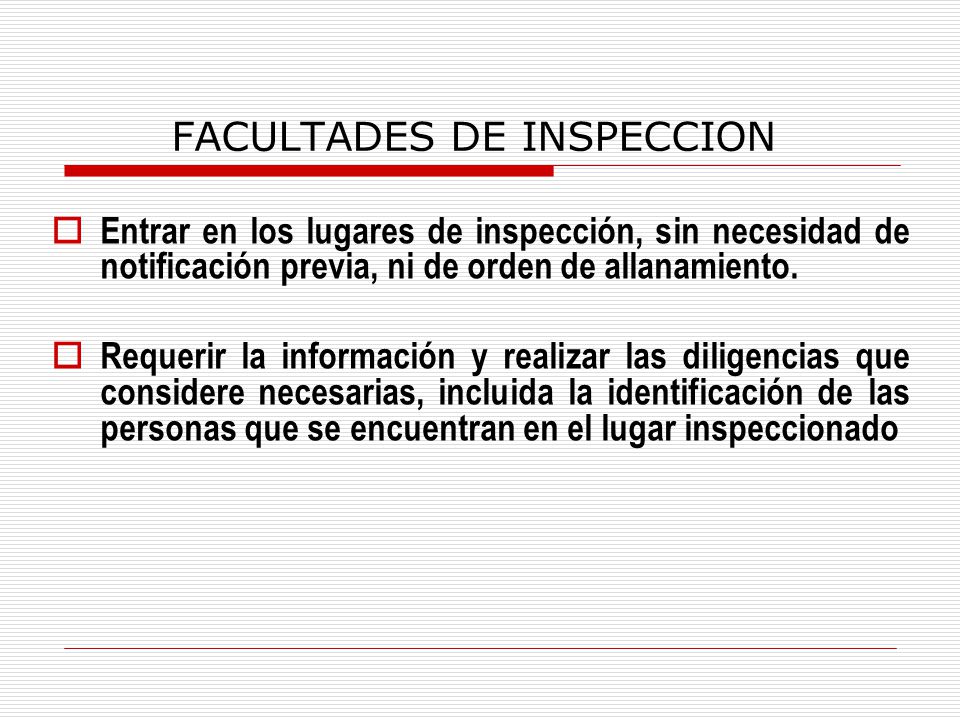 FACULTADES DE INSPECCION
