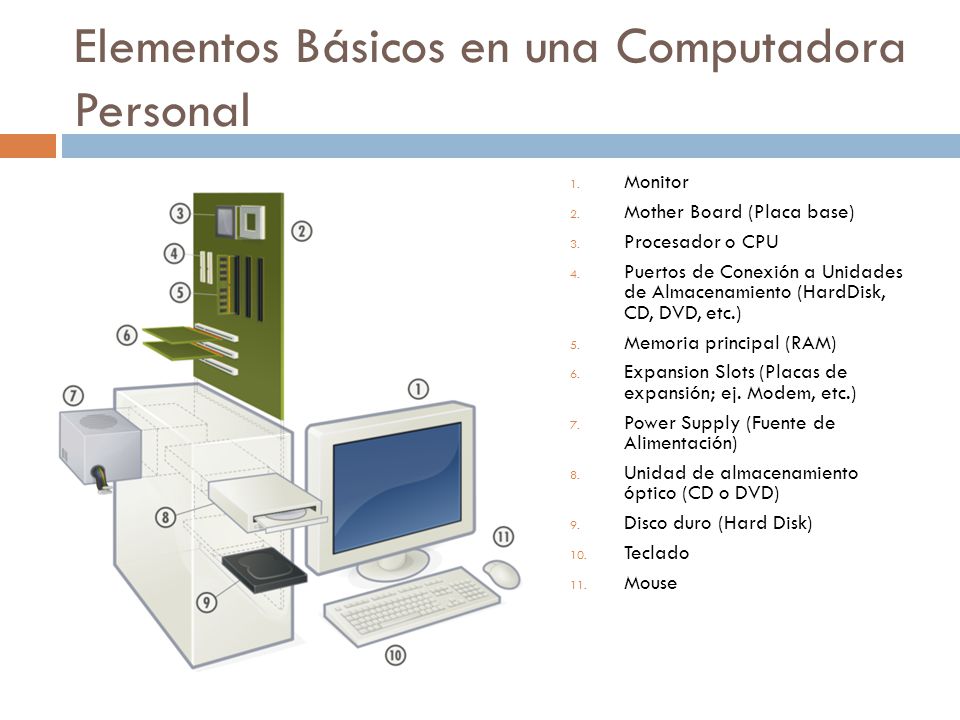 Elementos Básicos en una Computadora Personal