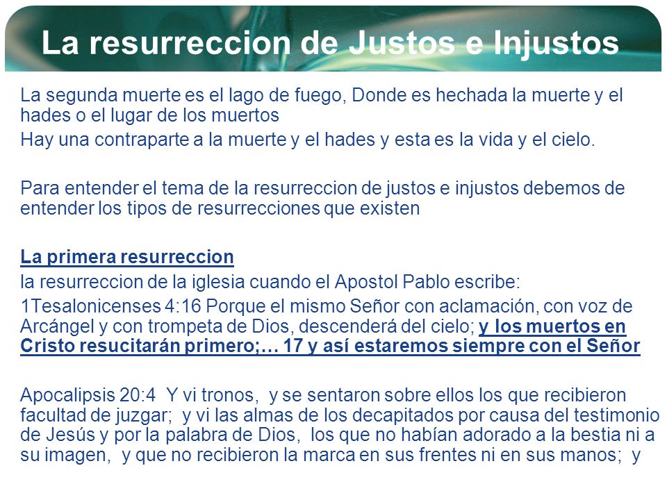 La resurreccion de Justos e Injustos