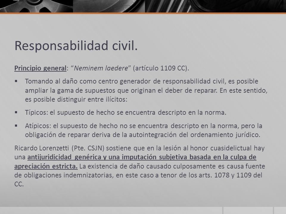 Responsabilidad civil.
