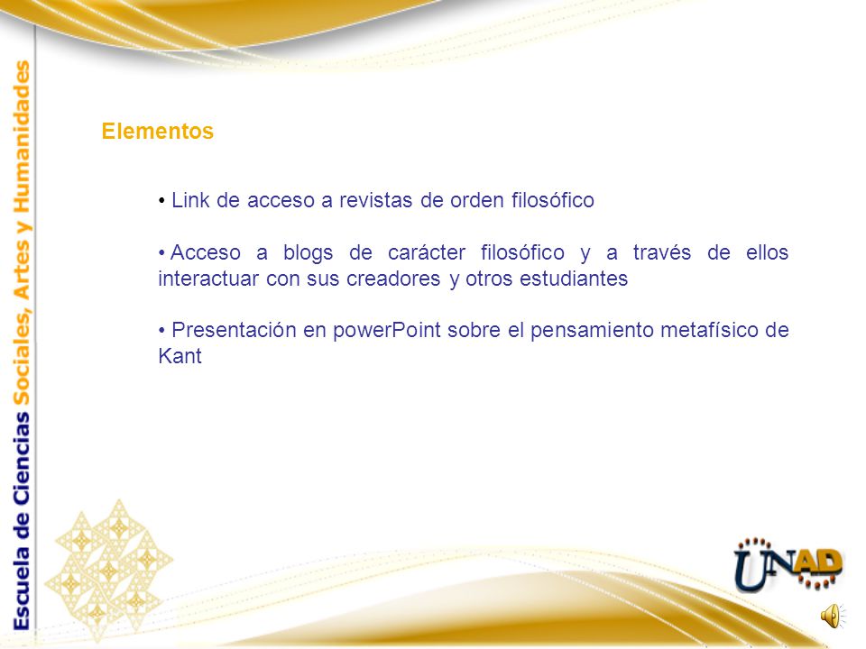 Elementos Link de acceso a revistas de orden filosófico