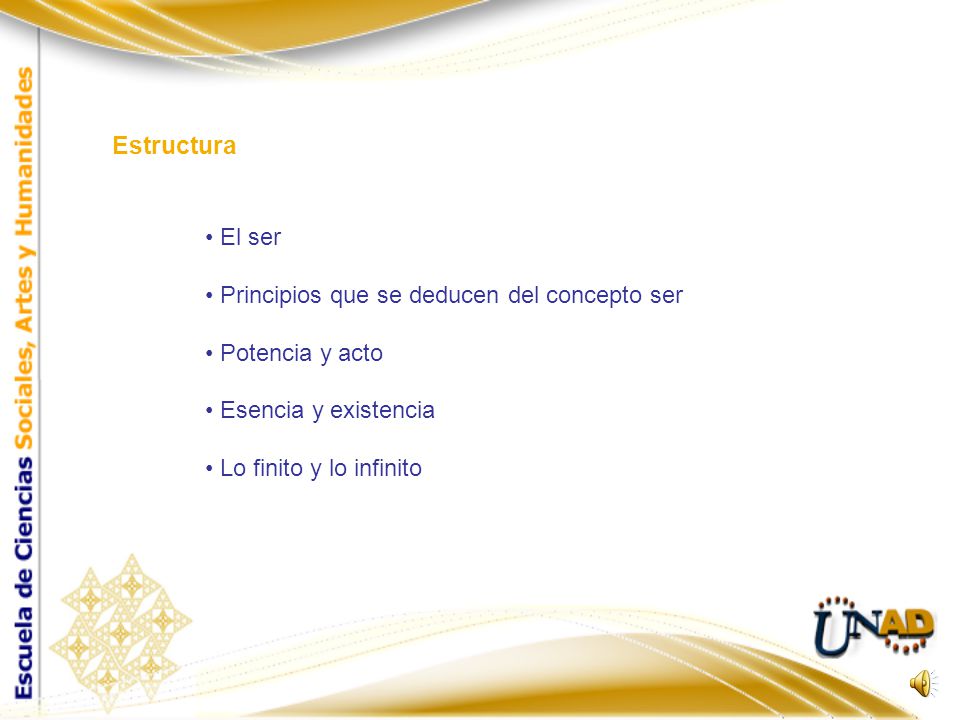 Estructura El ser Principios que se deducen del concepto ser