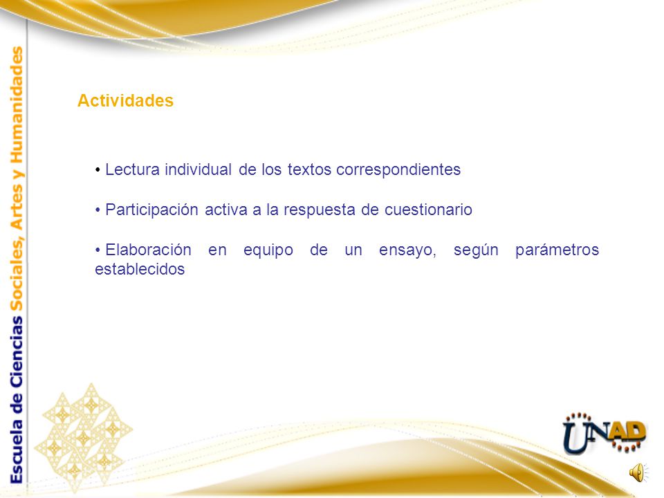 Actividades Lectura individual de los textos correspondientes