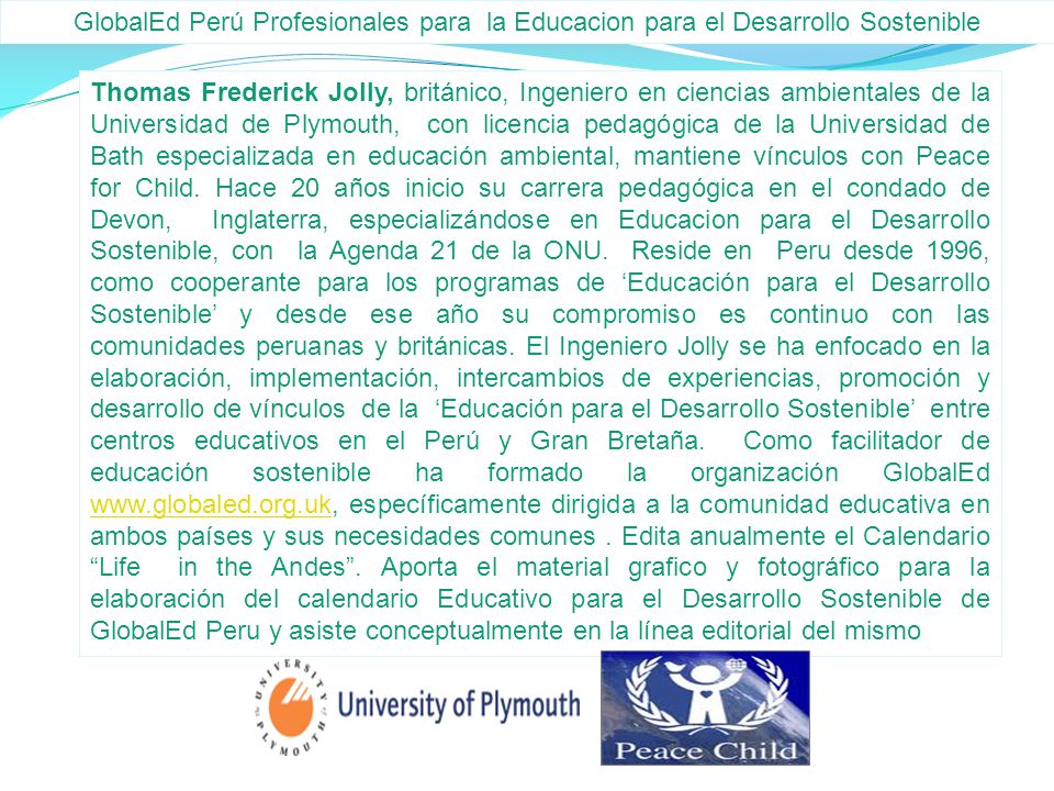 GlobalEd Perú Profesionales para la Educacion para el Desarrollo Sostenible