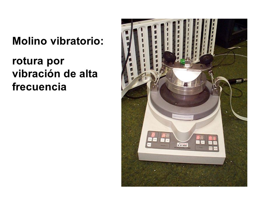 Molino vibratorio: rotura por vibración de alta frecuencia