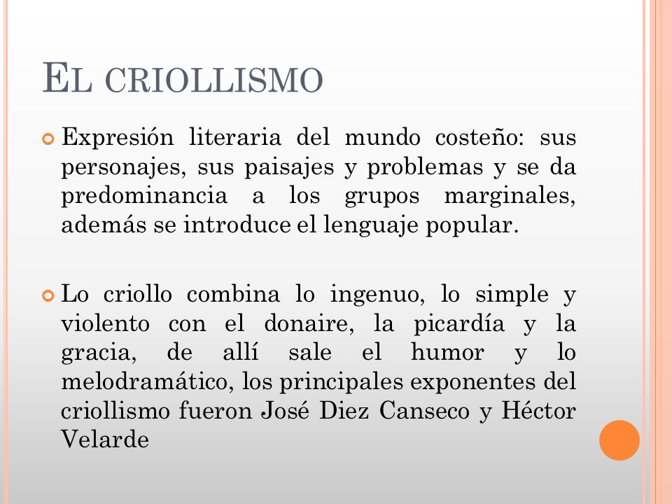El criollismo