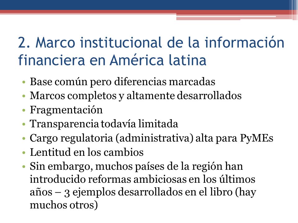 2. Marco institucional de la información financiera en América latina