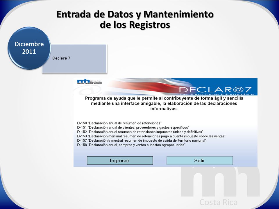Entrada de Datos y Mantenimiento de los Registros