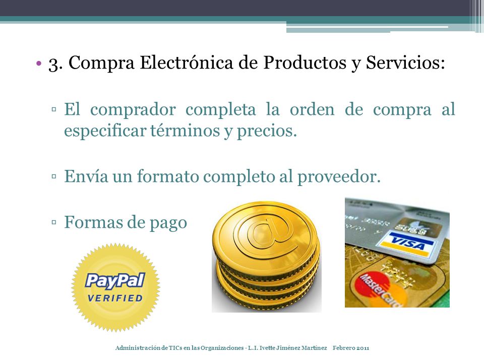 3. Compra Electrónica de Productos y Servicios: