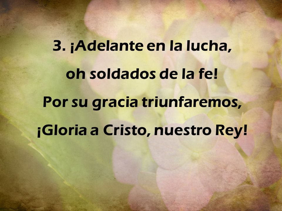 Por su gracia triunfaremos, ¡Gloria a Cristo, nuestro Rey!