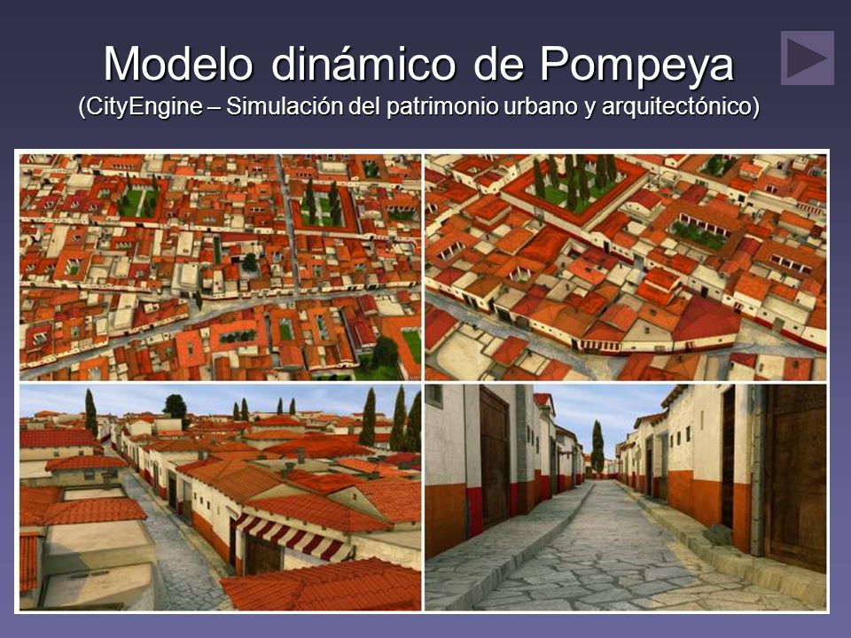 Modelo dinámico de Pompeya (CityEngine – Simulación del patrimonio urbano y arquitectónico)