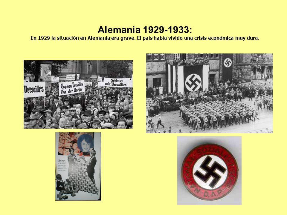 Alemania : En 1929 la situación en Alemania era grave