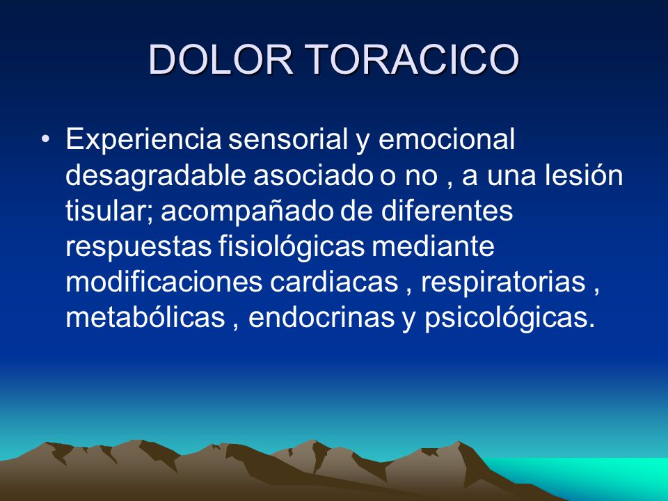 DOLOR TORACICO