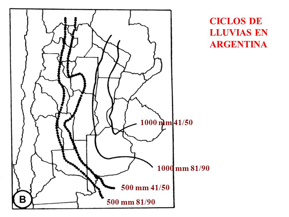 CICLOS DE LLUVIAS EN ARGENTINA 1000 mm 41/ mm 81/90
