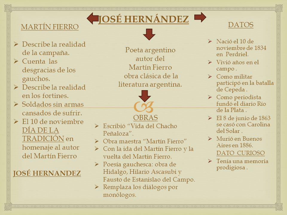 JOSÉ HERNÁNDEZ DATOS MARTÍN FIERRO Describe la realidad de la campaña.