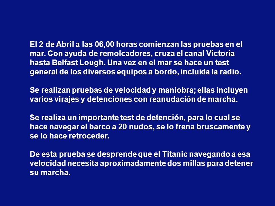 El 2 de Abril a las 06,00 horas comienzan las pruebas en el mar