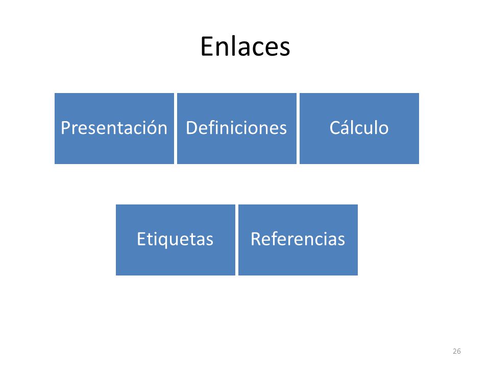 Enlaces Presentación Etiquetas Cálculo Definiciones Referencias
