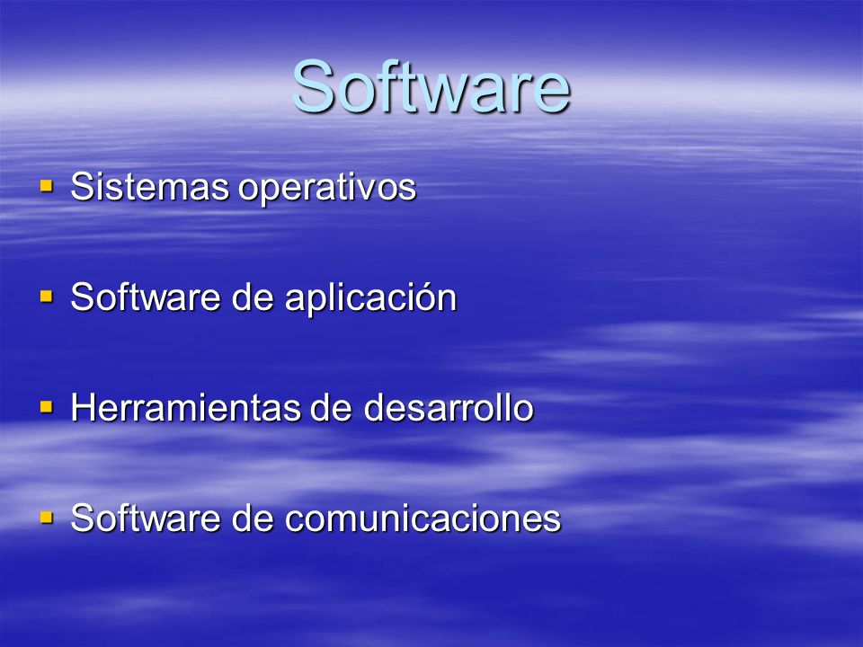 Software Sistemas operativos Software de aplicación
