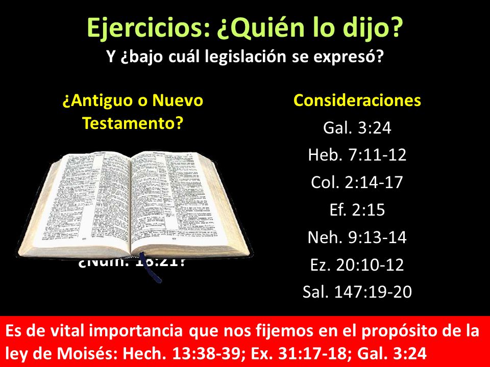 Ejercicios: ¿Quién lo dijo Y ¿bajo cuál legislación se expresó