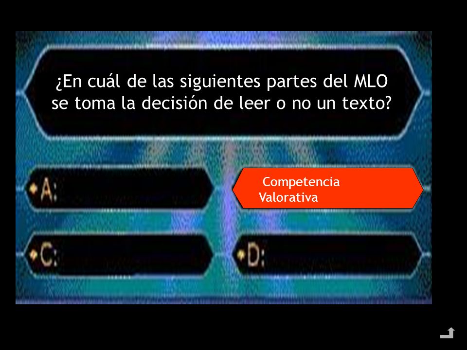 ¿En cuál de las siguientes partes del MLO se toma la decisión de leer o no un texto