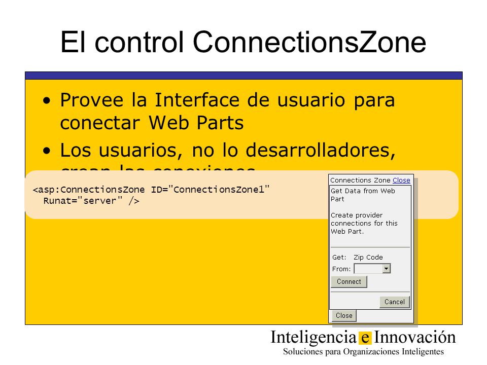 El control ConnectionsZone