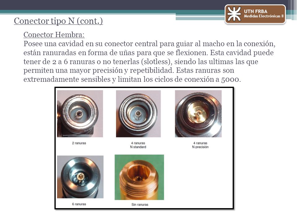 Conector tipo N (cont.) Conector Hembra:
