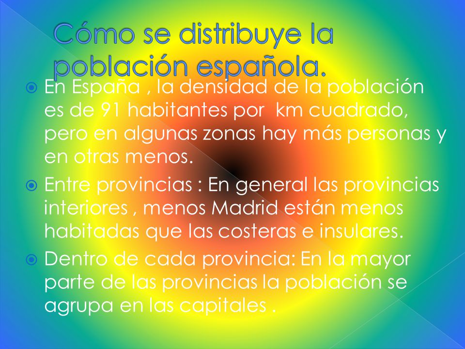 Cómo se distribuye la población española.