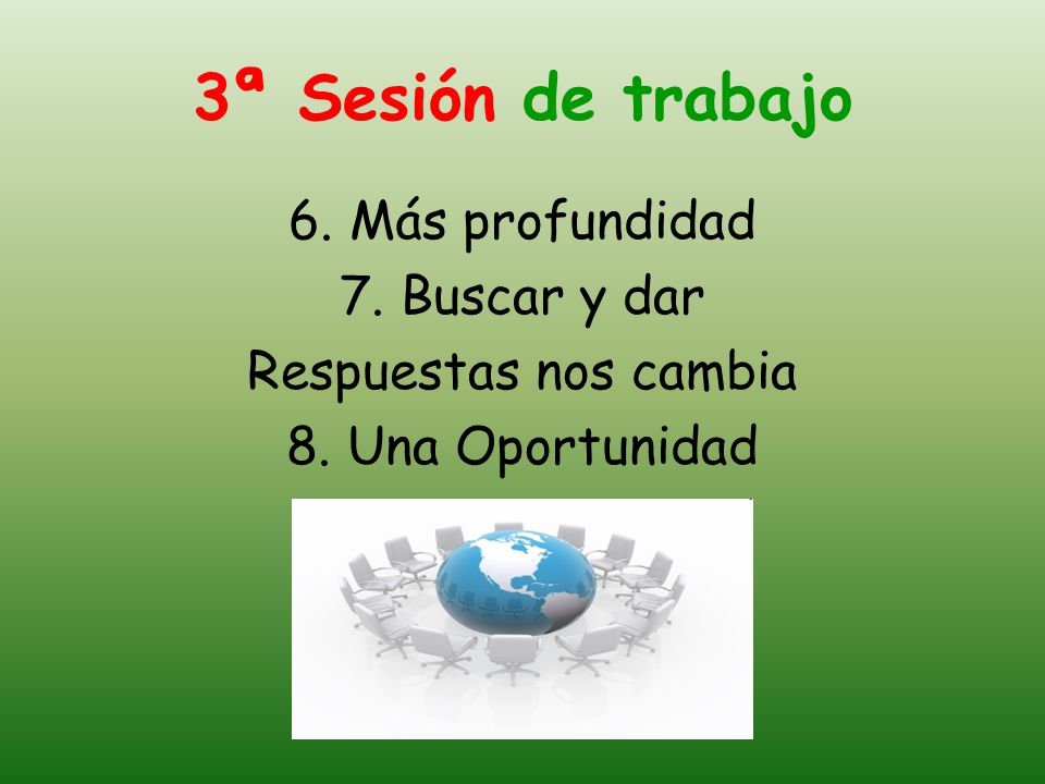 3ª Sesión de trabajo 6. Más profundidad 7. Buscar y dar