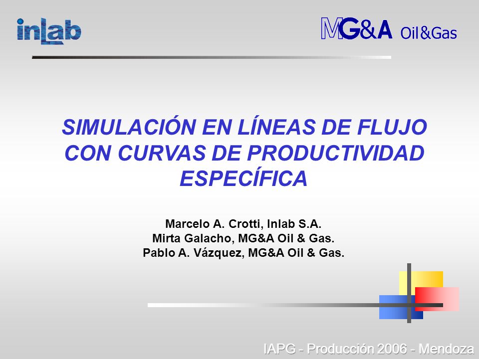 SIMULACIÓN EN LÍNEAS DE FLUJO CON CURVAS DE PRODUCTIVIDAD ESPECÍFICA