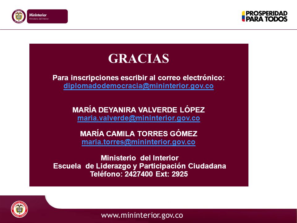 GRACIAS Para inscripciones escribir al correo electrónico:
