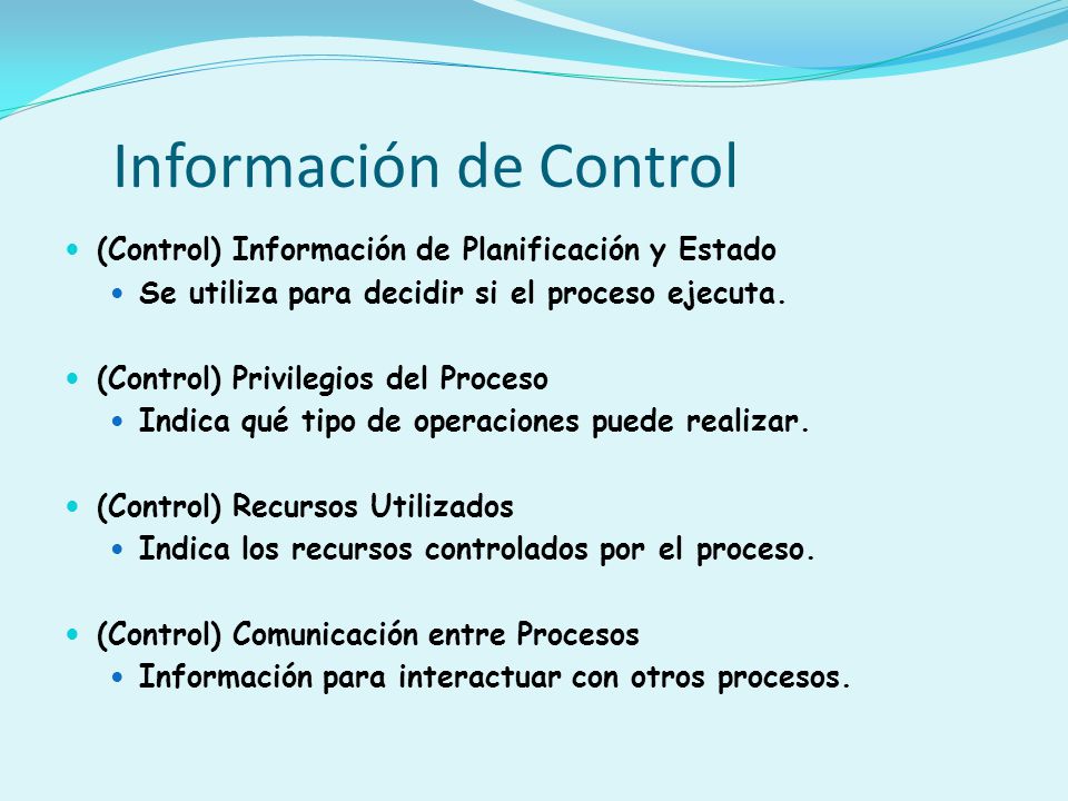 Información de Control