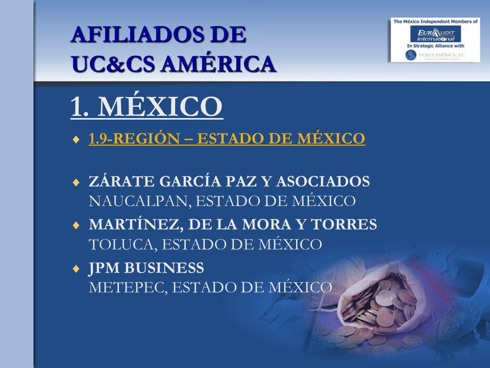 1. MÉXICO AFILIADOS DE UC&CS AMÉRICA 1.9-REGIÓN – ESTADO DE MÉXICO