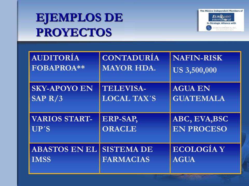 EJEMPLOS DE PROYECTOS AUDITORÍA FOBAPROA** CONTADURÍA MAYOR HDA.