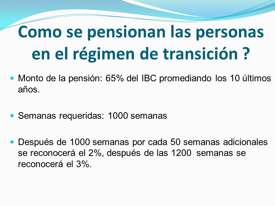 Como se pensionan las personas en el régimen de transición
