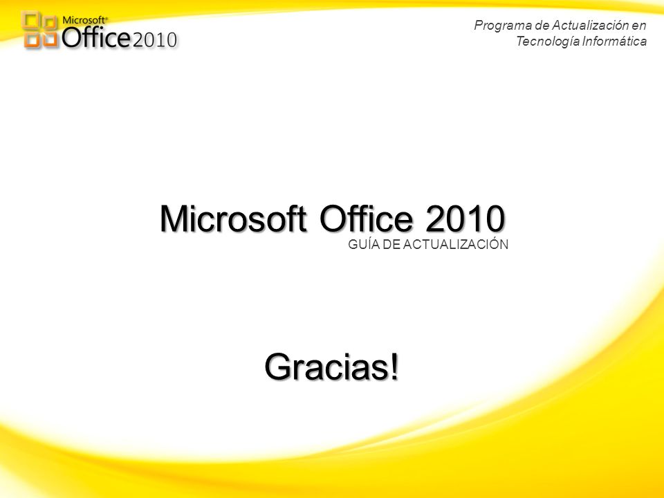 Microsoft Office 2010 Gracias!