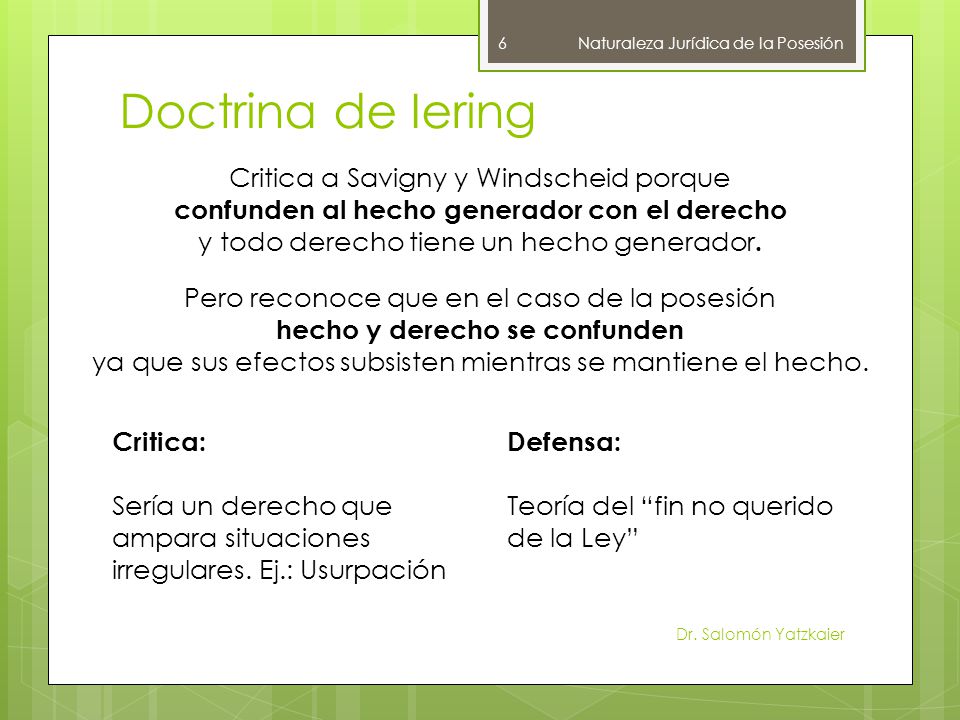 Doctrina de Iering Critica a Savigny y Windscheid porque