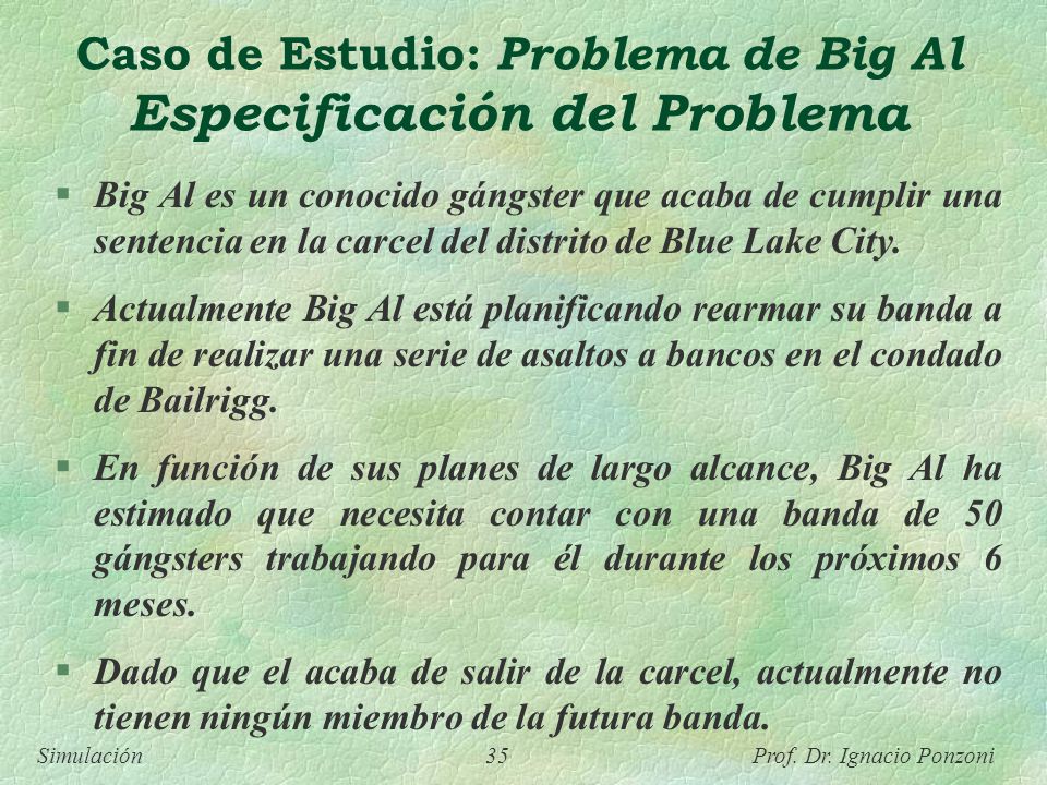 Caso de Estudio: Problema de Big Al Especificación del Problema