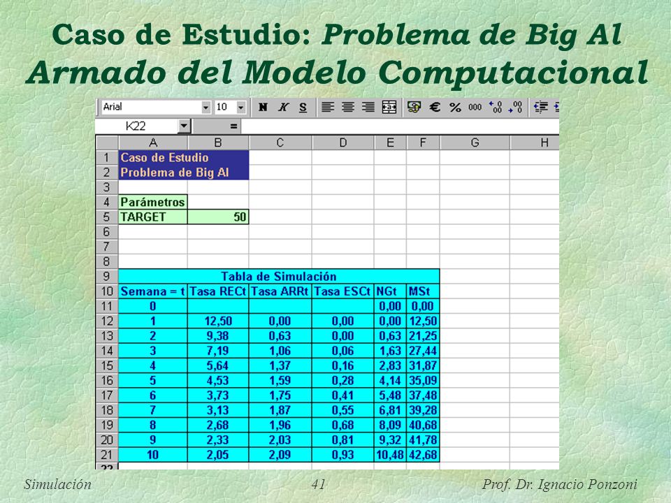 Caso de Estudio: Problema de Big Al Armado del Modelo Computacional