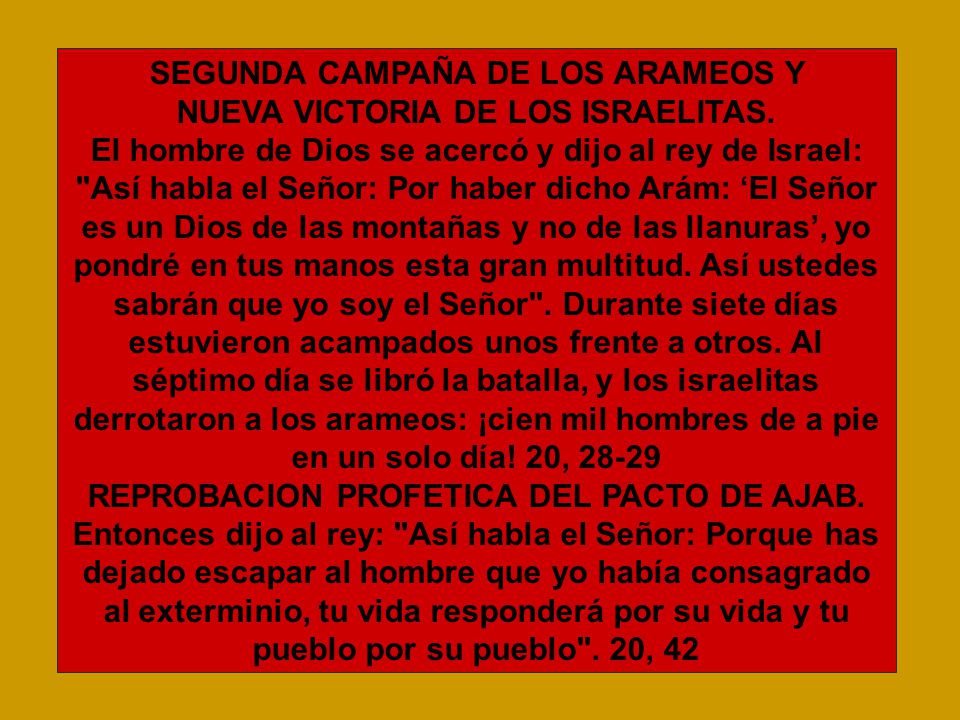 SEGUNDA CAMPAÑA DE LOS ARAMEOS Y NUEVA VICTORIA DE LOS ISRAELITAS.