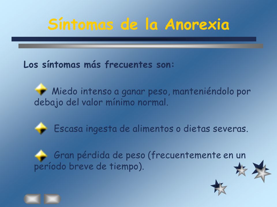 Síntomas de la Anorexia