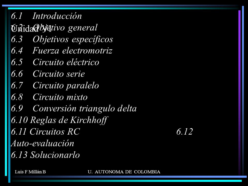 6. 1 Introducción 6. 2 Objetivo general 6. 3 Objetivos específicos 6