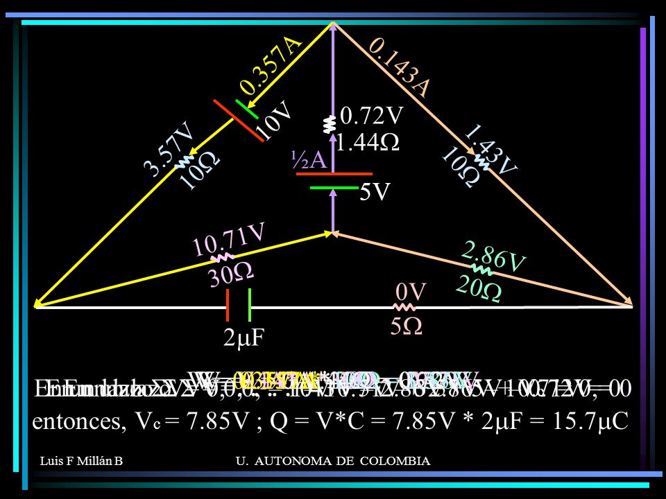 0.357A 0.143A. 0.72V. 10V. 3.57V. 1.44W. ½A. 1.43V. 10W. 10W. 5V. 5V V. 2.86V. 30W.