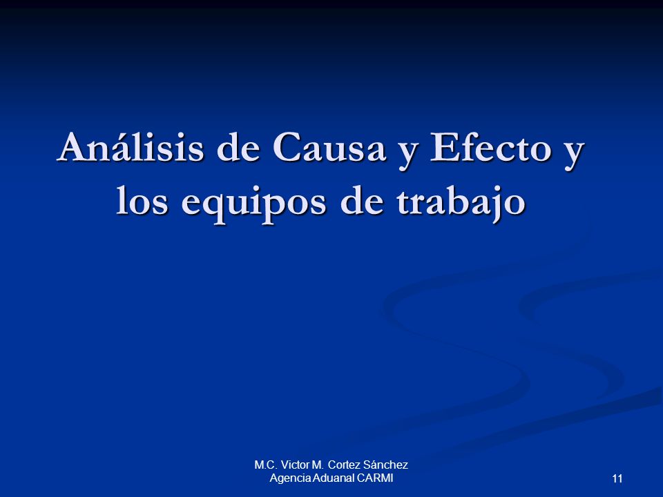 Análisis de Causa y Efecto y los equipos de trabajo