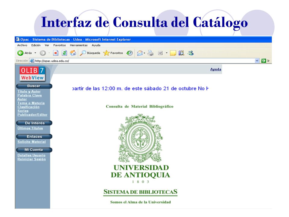 Interfaz de Consulta del Catálogo