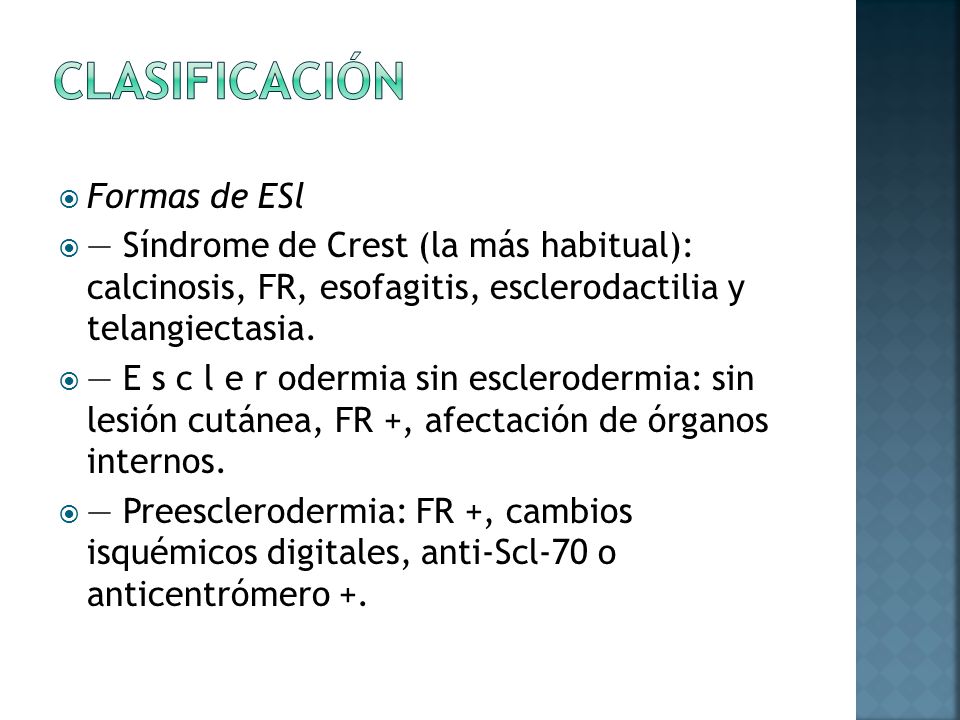 CLASIFICACIÓN Formas de ESl