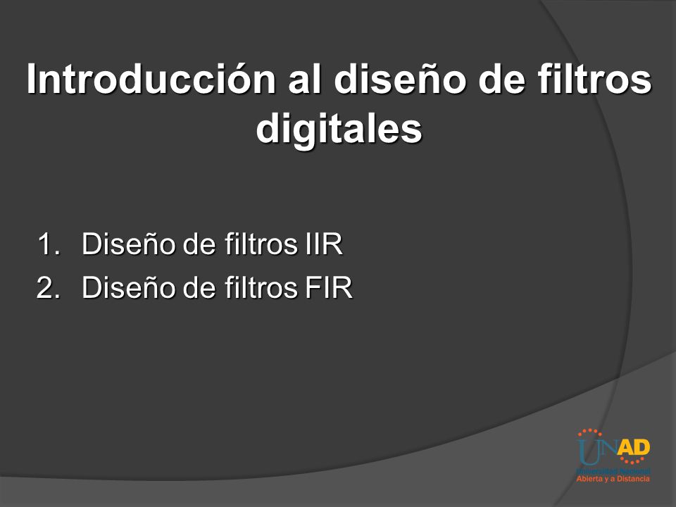 Introducción al diseño de filtros digitales