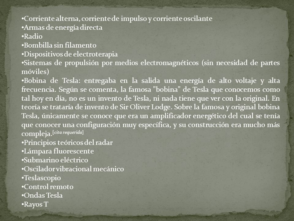 Corriente alterna, corriente de impulso y corriente oscilante