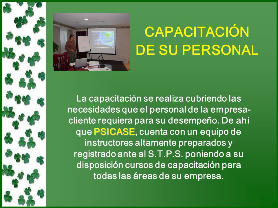 CAPACITACIÓN DE SU PERSONAL