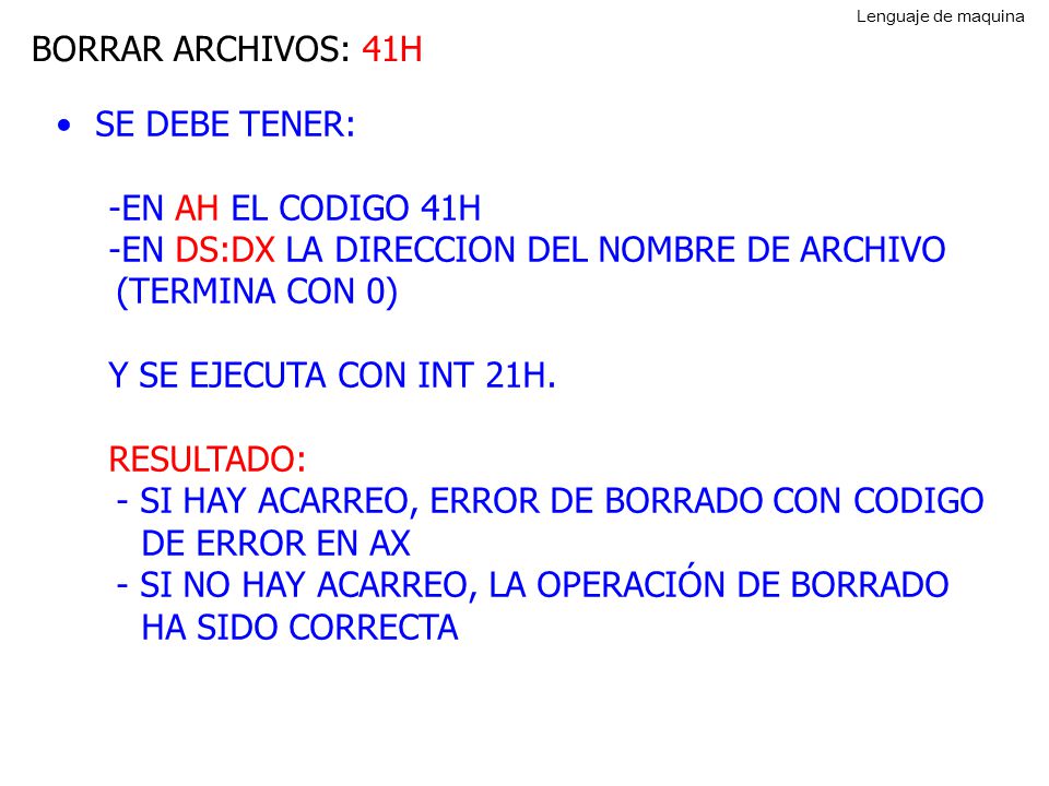 EN DS:DX LA DIRECCION DEL NOMBRE DE ARCHIVO (TERMINA CON 0)